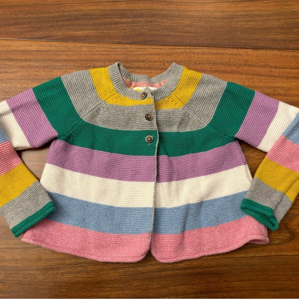 Baby Boden multicolor stripe 3 button cardigan sweater